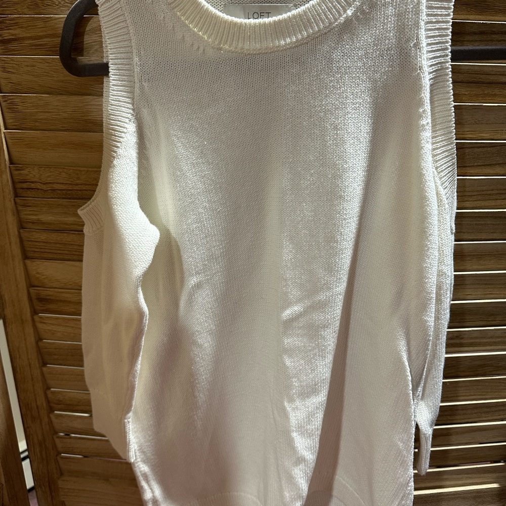 LOFT Cream Knit Sweater